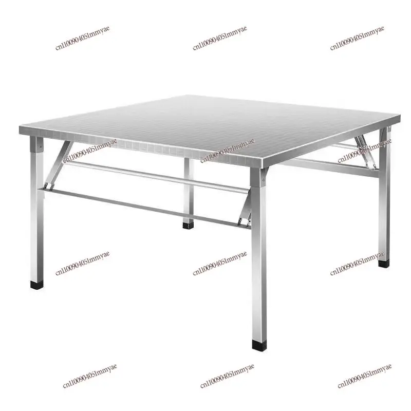 thickened-stainless-steel-folding-table-dining-table-commercial-simple-restaurant-barbecue-hot-pot-stall-table