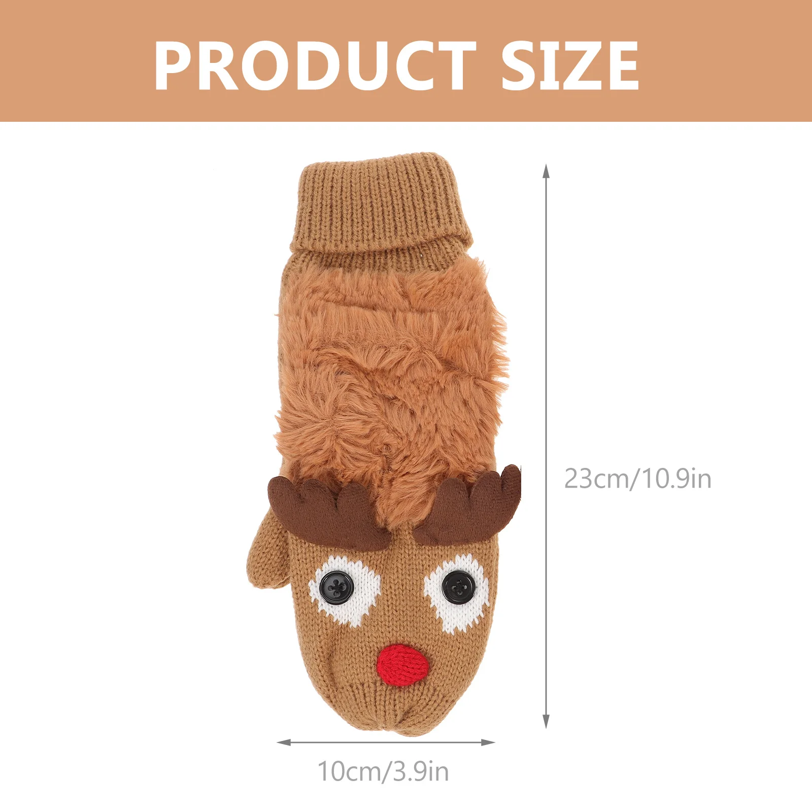 

1Pair Winter Gloves Knit Full Finger Warm Christmas Deer Mittens Outdoor Sports Warm Gloves Full Finger Mittens