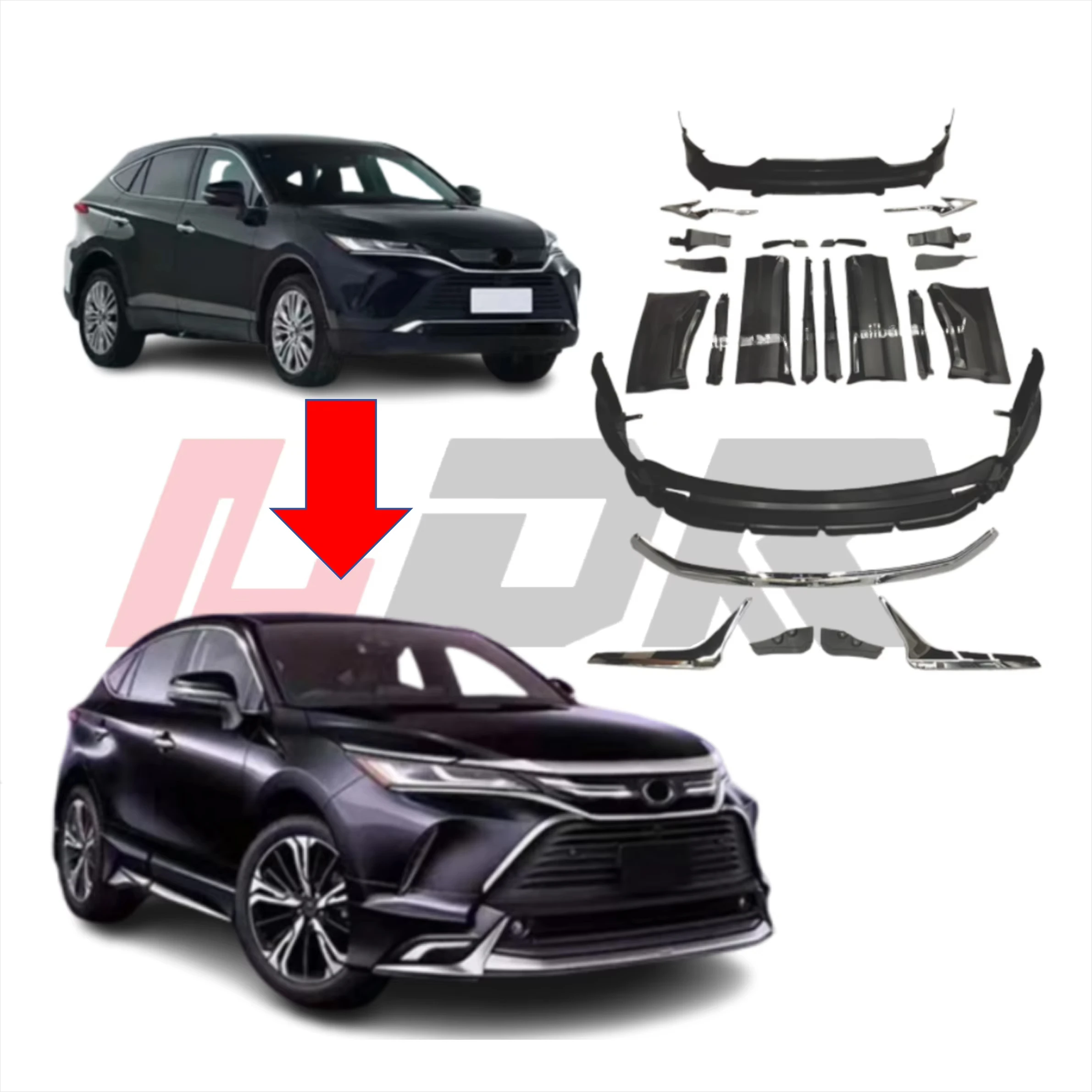 

2022, для Harrier Facelift Bodykit, простая установка, стиль Modellista, полипропиленовый бампер, автомобильные аксессуары, оптовая продажа