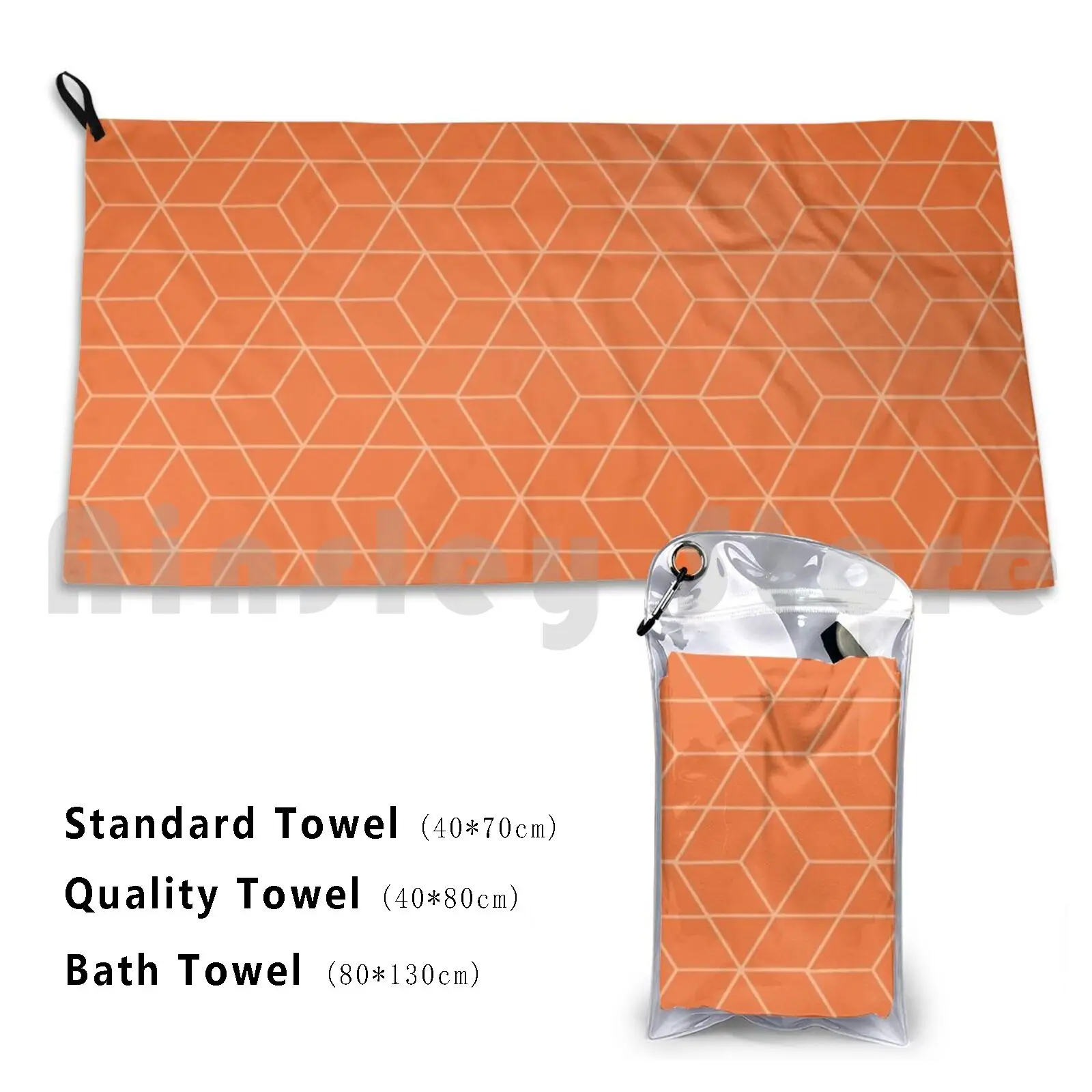 Towel Orange Diamonds 439 Geometric Geometric Shape Pattern Wallpaper 70s Nostalgic Tiled