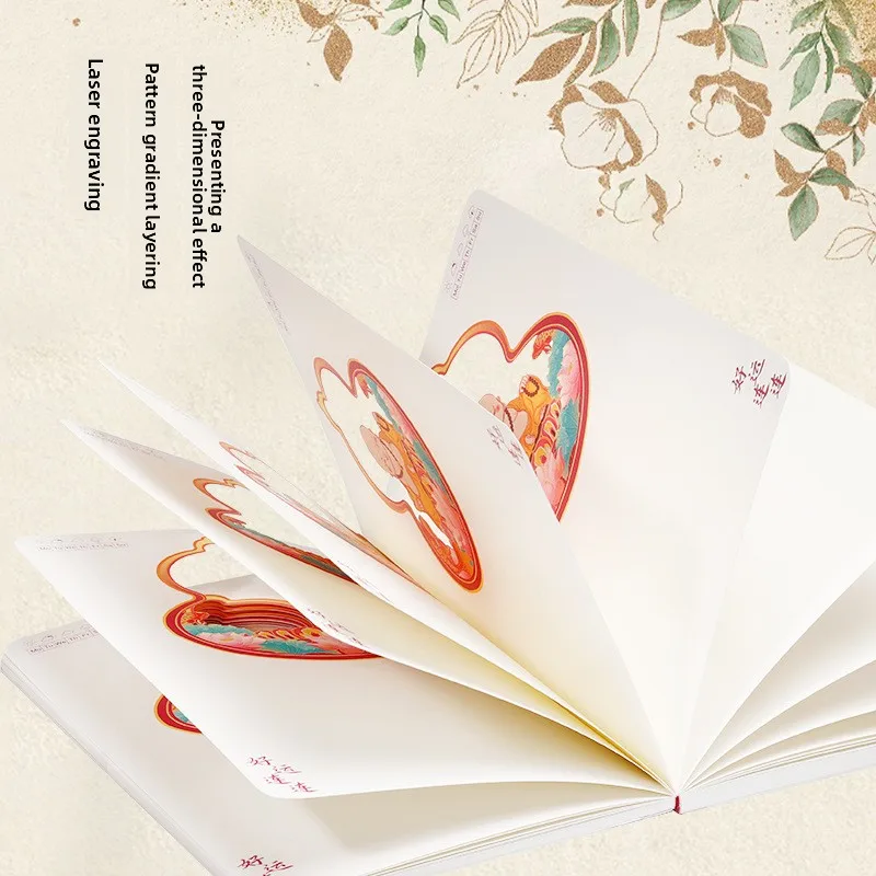 부를 끌어들이는 축복 시리즈 3D 스테레오 종이 조각 노트 내부 페이지 중공 스테레오 패턴 핸드 계정