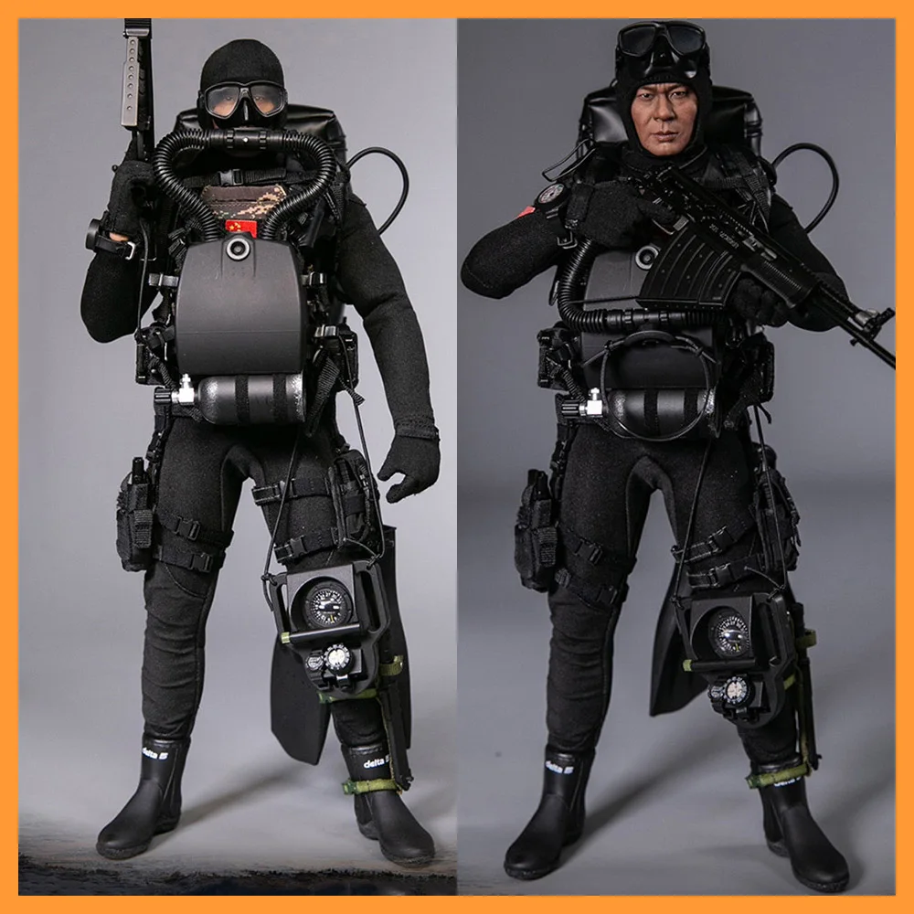 DAMTOYS-Soldado Batalha Frogman Action Figure, Exército de Libertação Chinês, Corpo de Fuzileiros Navais, Conjunto completo, Presentes Fãs Colecionáveis, 78073, 1:6