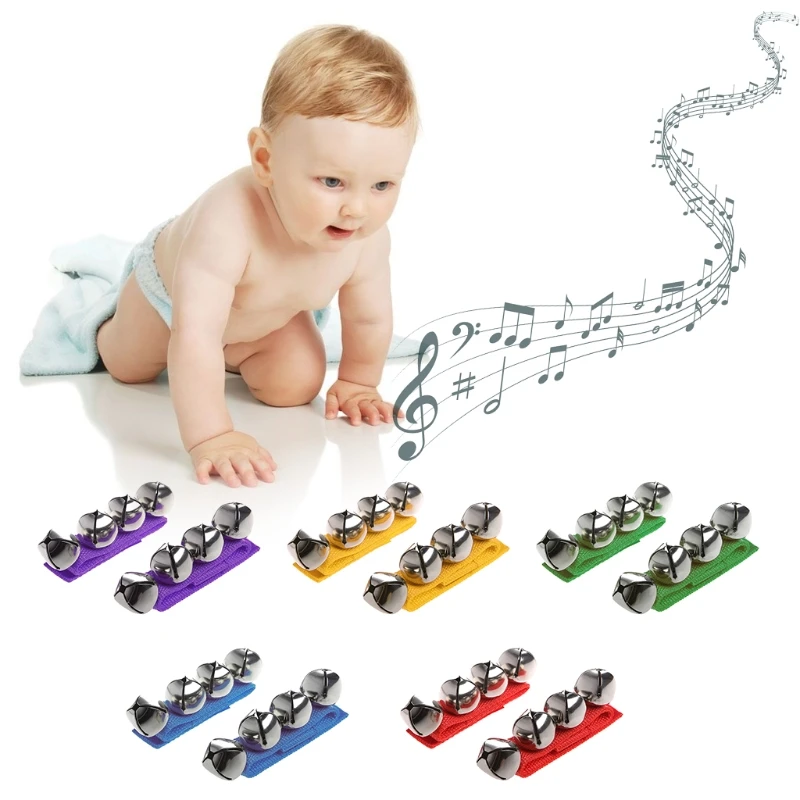 1Pair Wrist Ankle Bell Bracelet Handbell Percussion Musical Toys Kid