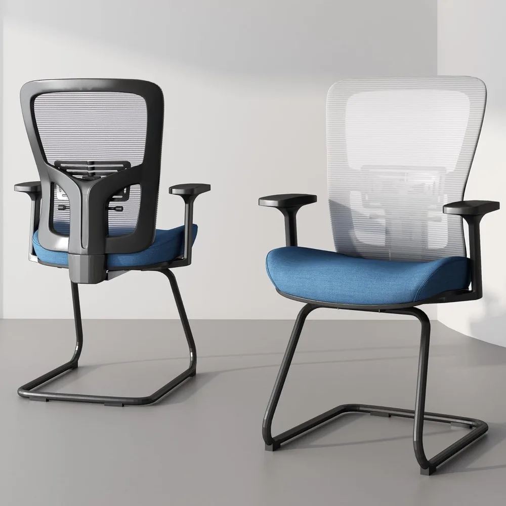 Premium Office Guest Chair With One-Piece Welded Sled Base,Mesh Desk Chair No Wheels With Arms, Waiting Room Reception Chairs