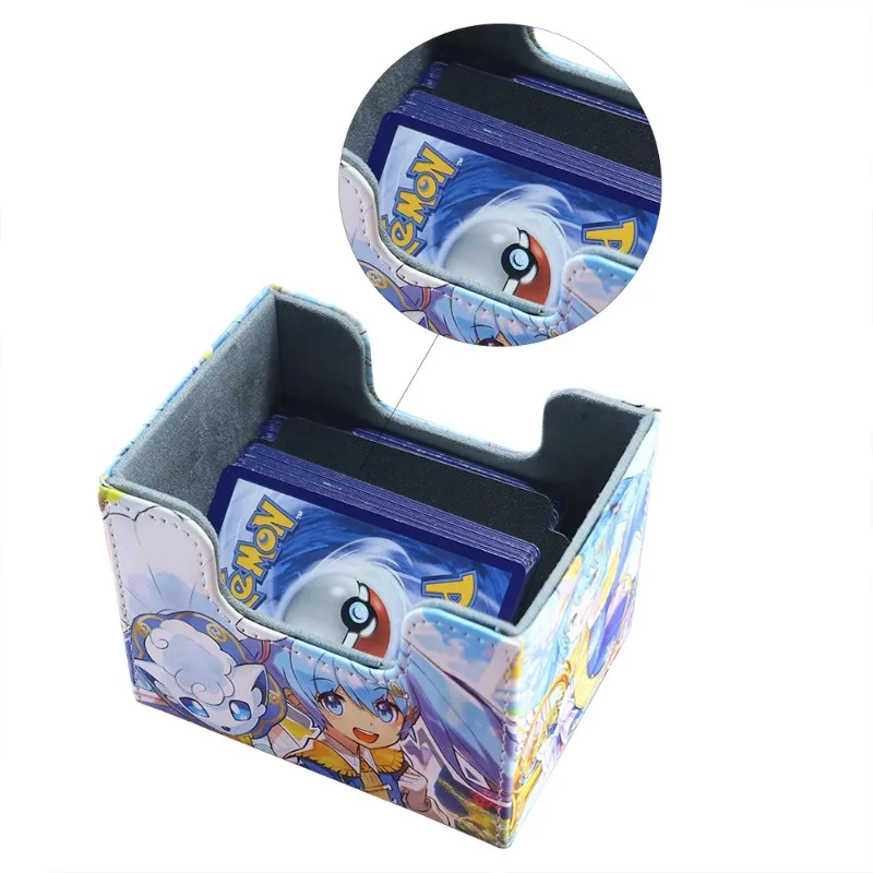 Pokemon Vulpix Animation Characters DIY Magnetic Attraction Leather Card Storage Box Anime Classics Game Collection Cards Toy