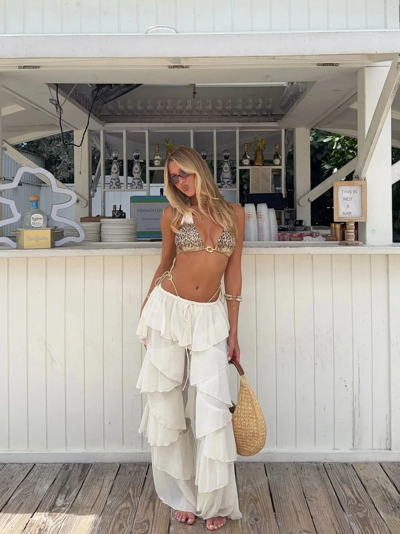 Conjunto de Bikini Sexy con Pantalones, Traje de Baño para Mujer, Bikini con Tiras Laterales, Bikini Brasileño, Ropa de Playa con Estampado de Leopardo, Ropa de Resort