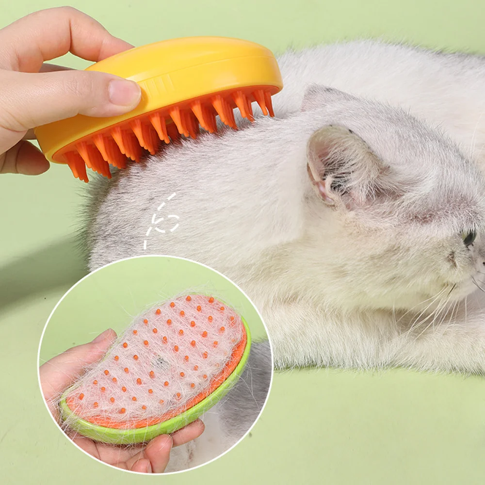 Cat Dog Steamy Brush Water Steam Spray pettine per animali domestici 3 in 1 spruzzatore elettrico depilazione spazzole per massaggi da bagno