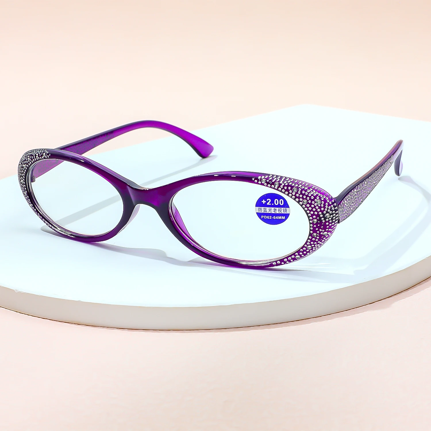 Fashion Reading Glasses For Women Blue Light Blocking Brick and Stone Inlay Design Women's Computer Glasses