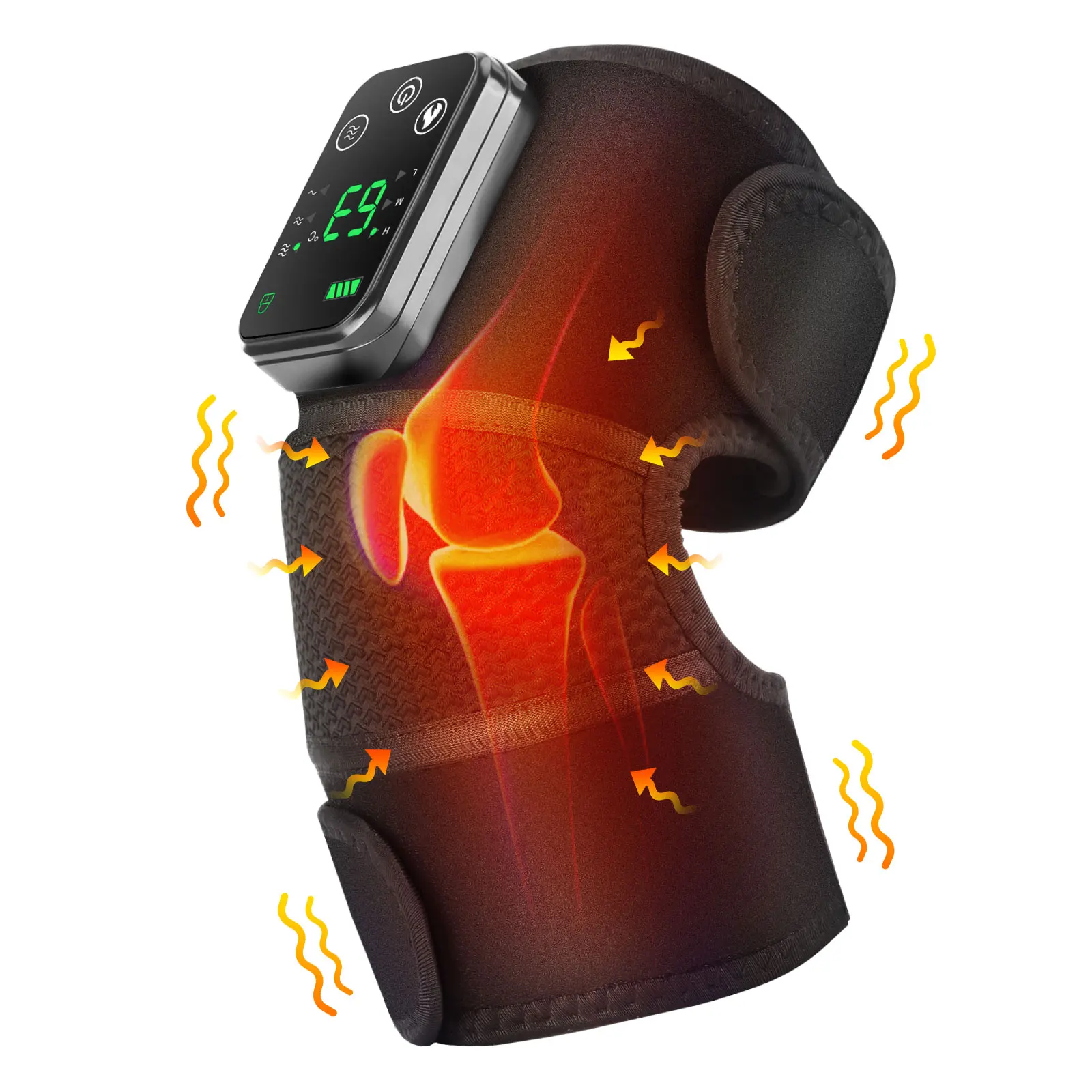 1/2 Stück Knie-Heizmassagegerät Gelenk-Physiotherapie Heißkompresse Vibrationsmassage Ellbogen-Schulter-Stütze Thermisches Kniepad zur Arthritis-Linderung