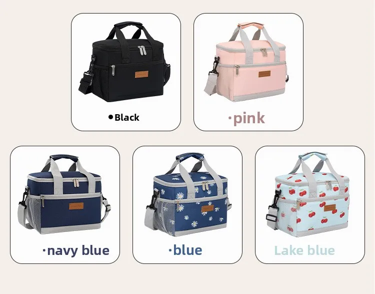 Tragbare Oxford Isolierte Kühltasche Wasserdichte Thermotasche Große Kapazität Schulter-Lebensmitteltasche für Picknick Camping Arbeit Reisen – Detail 4