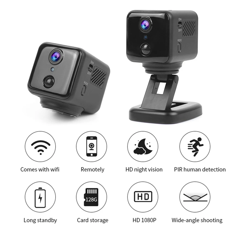 Plastic Rotate Camera Two-Way Intercom Ultra Small Cam Night Vision Wireless Indoor Camera Low Power Consumption