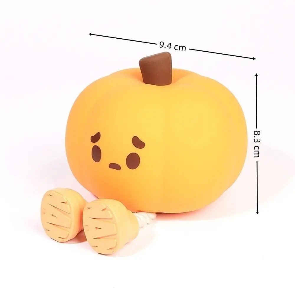 Soft Cute Pumpkin Night Lights Timing Dimmable Silicone LED Lamp Bedroom Decorations Rechargeable Bedside Light Children Gifts