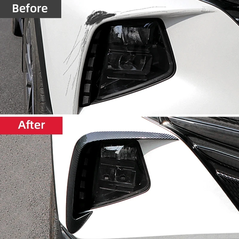 

For Hyundai Tucson Nx4 2021 - 2024 2pcs Front Fog Lamp Eyebrows Stickers Abs Carbon Fiber Auto Accessories Exteriors Decorations