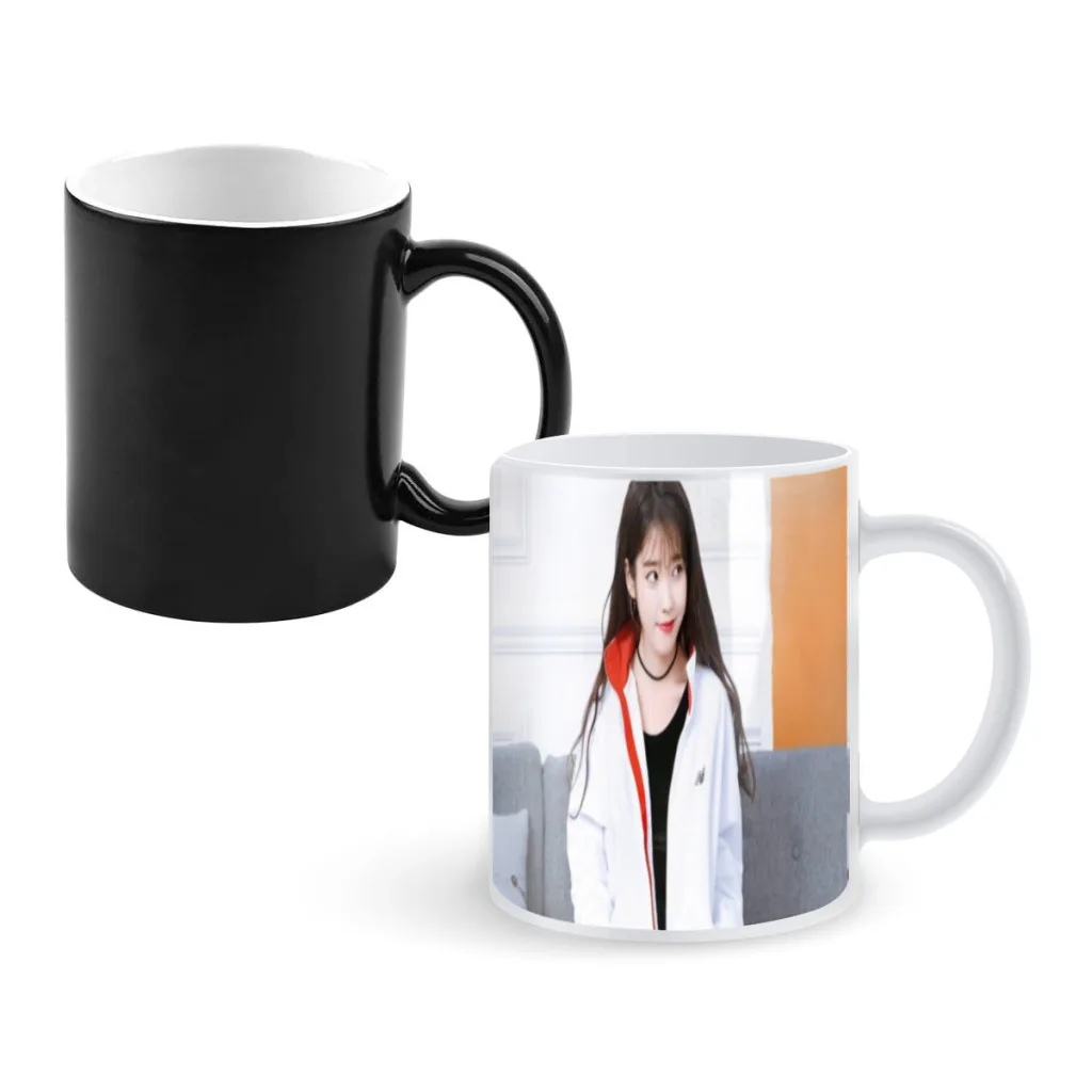 IU Li Zhien Creativity Change Color Chang mug Ceramic mug Hot Coffee Cup Breakfast Cup mug Friend Gift