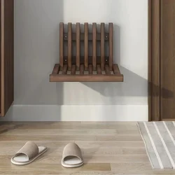 Ultra Thin Hidden Wall Hanging Folding Stool Porch Chair Shoe Changing Wall-Mounted Folding Bathroom Stool Invisible Chair