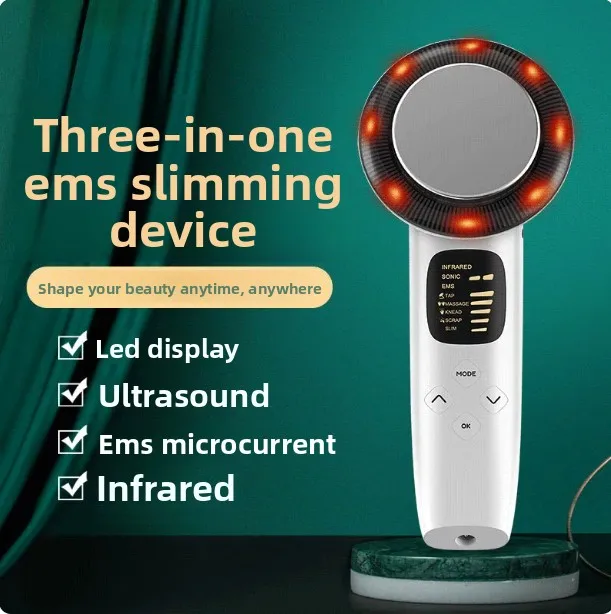 New three-in-one, home massage ultrasonic ems micro-current body beauty instrument
