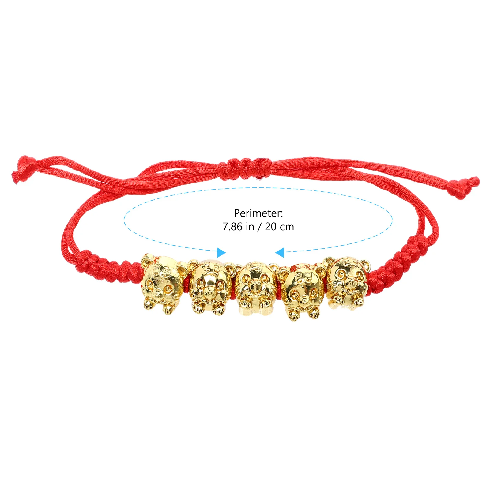 النمر العام حبل أحمر سوار قابل للتعديل سلسلة حمراء عقدة تميمة حماية ضد الحظ السيئ سلسلة المعصم الثروة