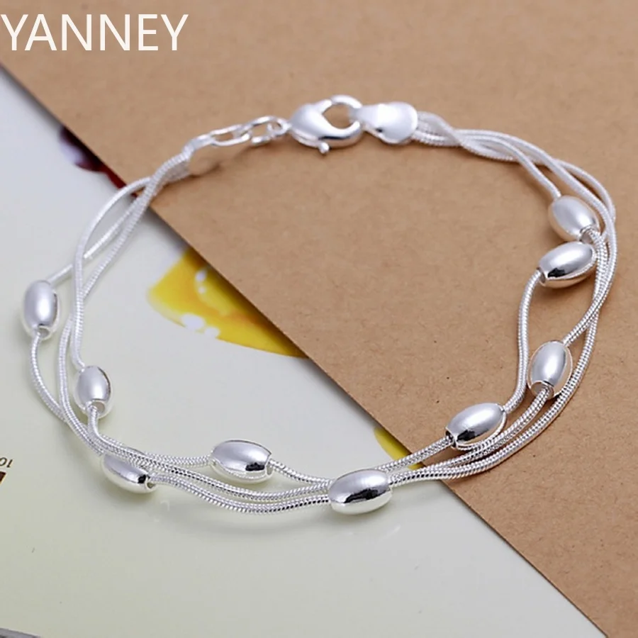 925 Sterling Silver bransoletka łańcuszek projektowanie mody produkt piękna biżuteria wysokiej jakości koralik do bransoletki dla kobiet ślub pani
