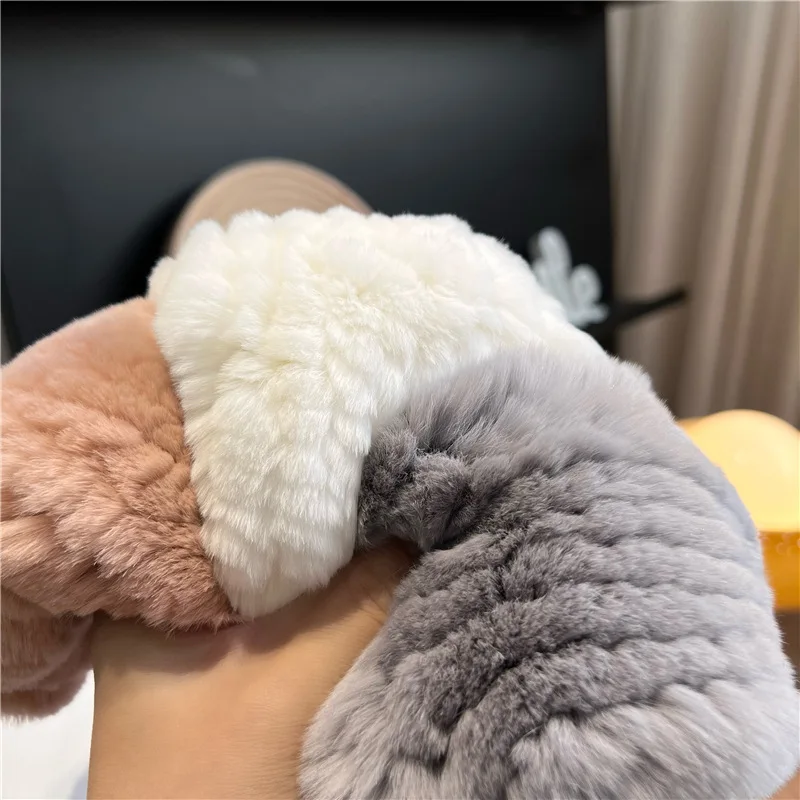 Hot Sale Winter Real Fur Golve Women Outdoor Warm 100% Real Rex Rabbit Fur Gloves Knit Thick Natural Soft Rex Rabbit Fur Mittens