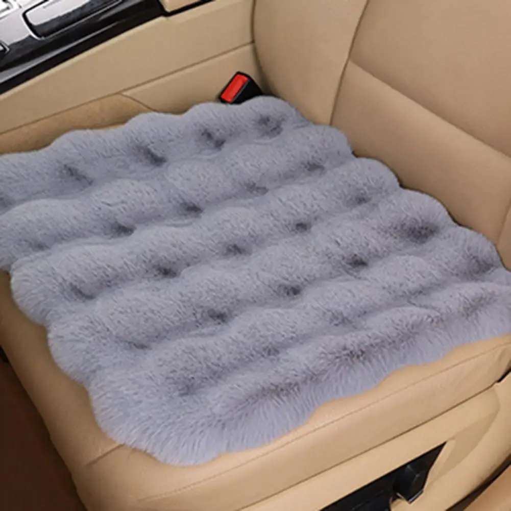 Plush Car Seat Cushion Soft Backless Seat Protector Warm Non-Slip Seat Covers Car Warm Pad Comfortable Driving Accessory