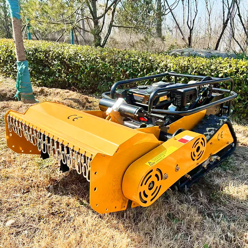 Customized  New Arrival Mini Farm  Flail Mower 800mm 1000mm RC Home Robotic  Power Crawler Lawn Mower For Grass Cutting