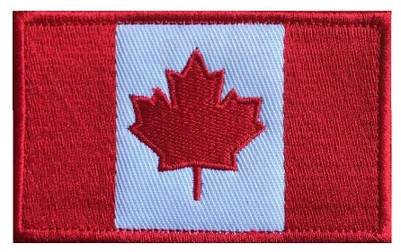 Embroidered Patches Canada Flag I Love CA Maple Leaf Canadian Flags Military Patches Tactical Emblem Appliques 3D Badges