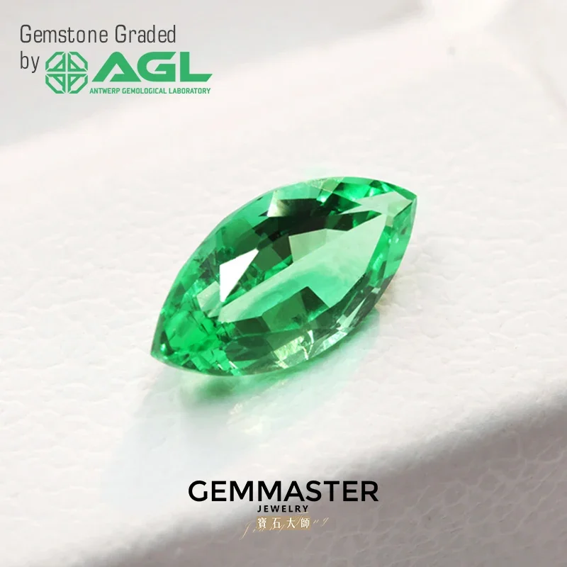 

Lab Emerald Marquise Cut Laboratory Grown Gemstones for Diy Jewelry Muzo Green Verdant Green Emerald AGL certificate