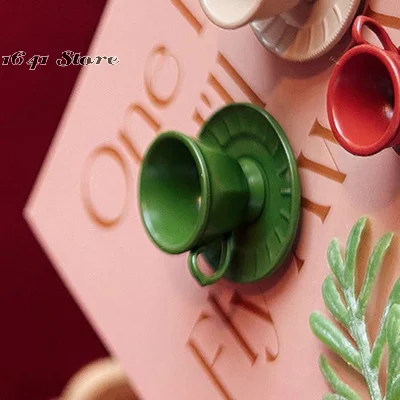 Conjunto de Xícara e Prato de Café em Miniatura Francesa para Brincadeira de Chá da Tarde, Acessório para Bonecas