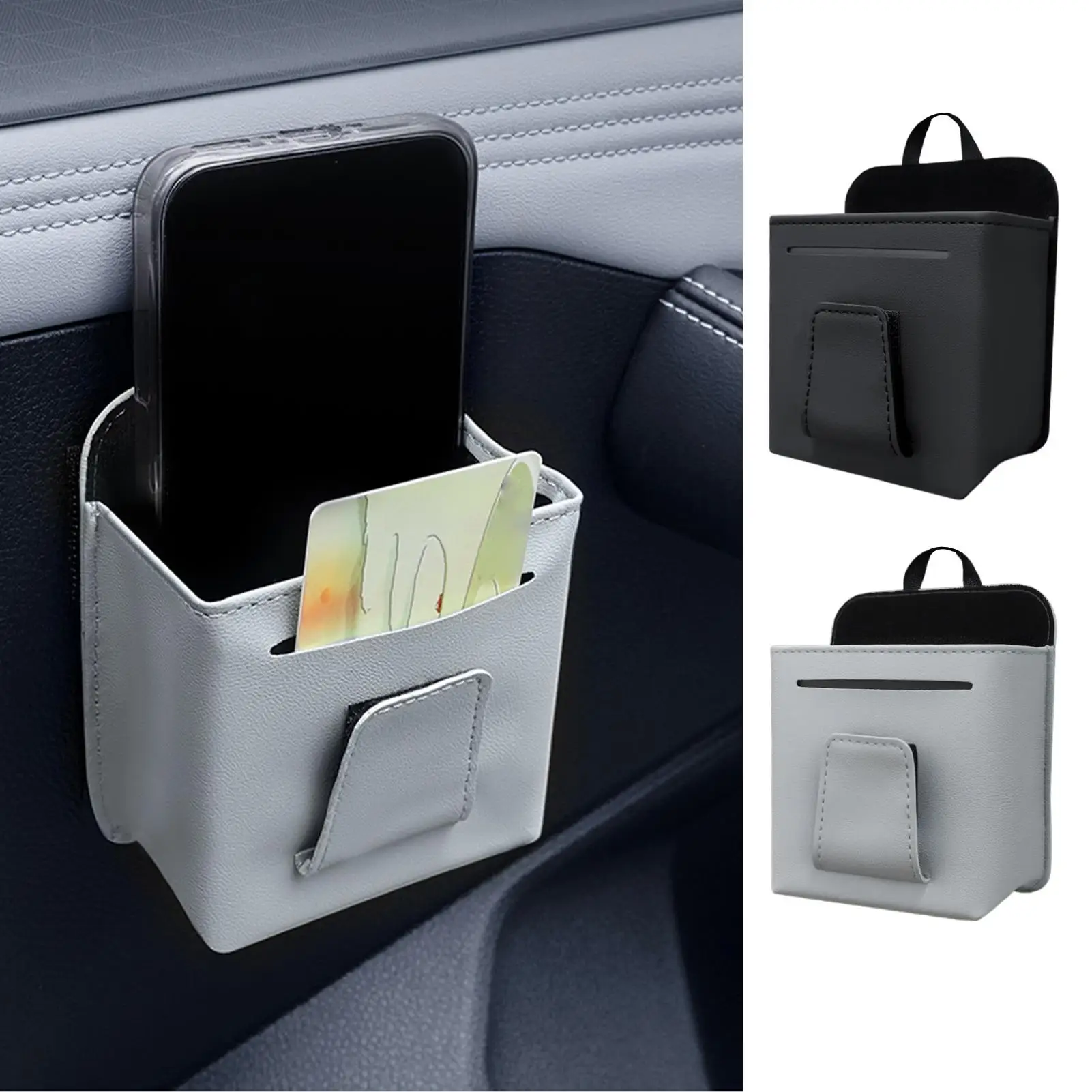 

Multifunctional Car Air Outlet Storage Bag Pocket Organizer Leather Glasses Pouch Phone Holder For Keys Wallet Card Sunglasses