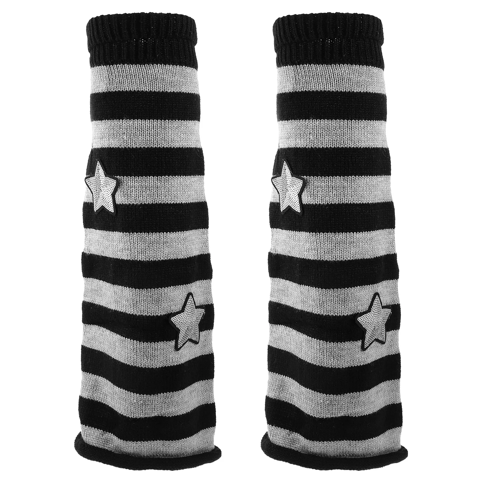 1Pair Striped Leg Warmers Acrylic Knit Warm Leggings for Winter Women Girls Fashion Leg Warmers for Women