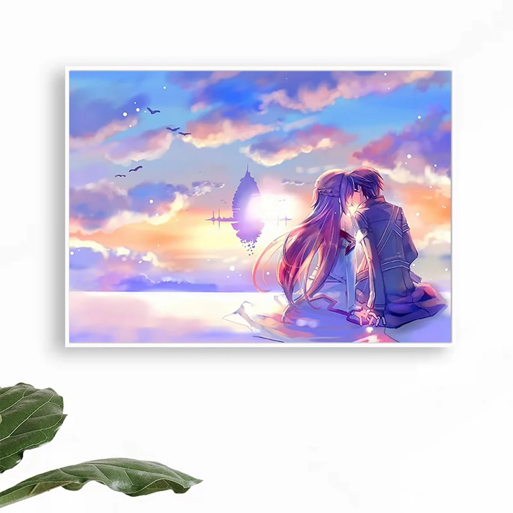 136 Home Decor Sword Online SAO ALO Japan Anime 4-Silk Art Poster Wall Art Home Decoration Gift