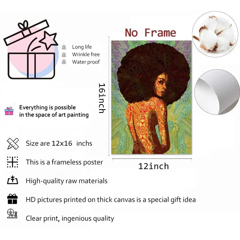 Musician Neo Soul Erykah Badu Painting Calligraphy Canvas Wall Art Mural Living Room Canvas Decor Gifts