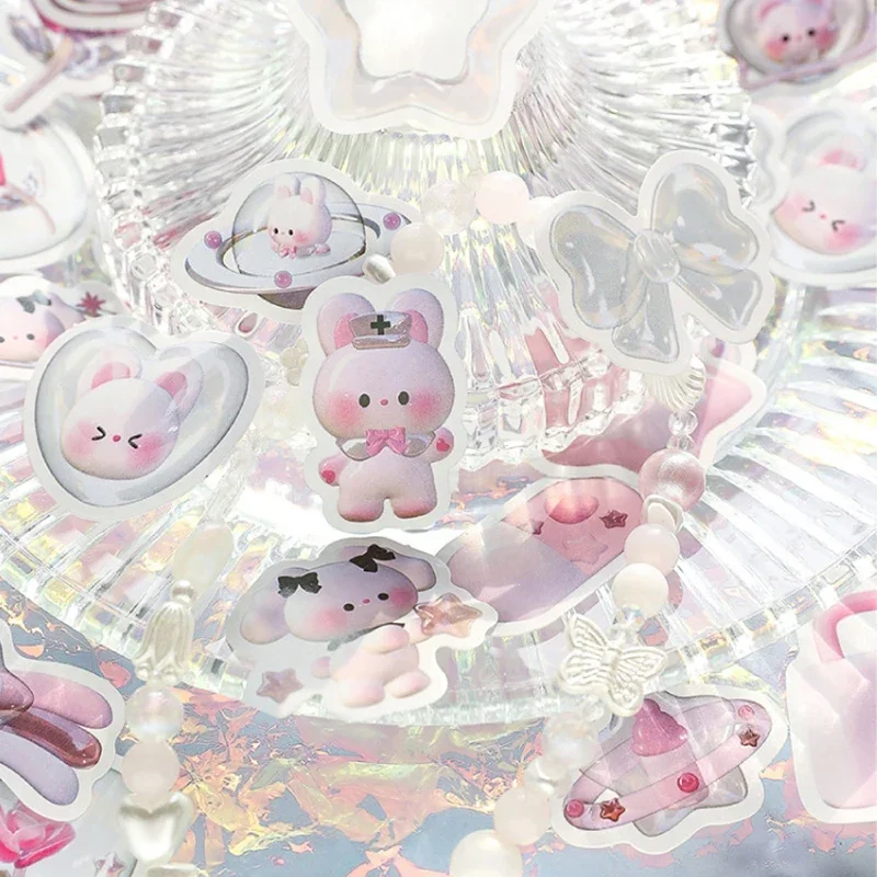 46pcs/box Kawaii Cartoon Stickers DIY Scrapbooking Journal Planner Index Stickers Envelopes Sealing Labels Kortean Stationery