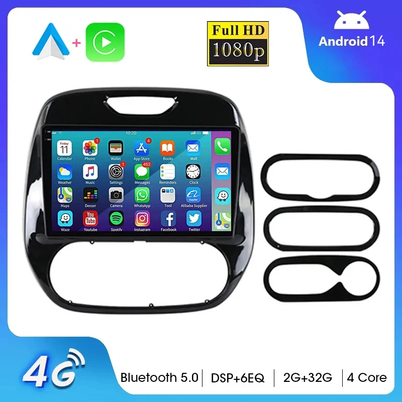 4G Car Radio For Renault Captur CLIO Samsung QM3 2011- 2019 Android Multimedia Video Player GPS Navigation Carplay IPS Screen