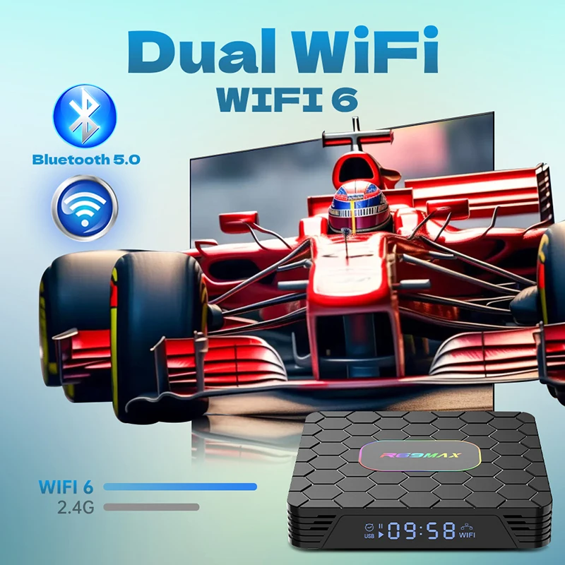 R69 Max Android 14 Smart TV Box Rockchip RK3528 Quad-core 8K HD Bluetooth5.0 Media Player Set-Top Box Suporte Google Netflix