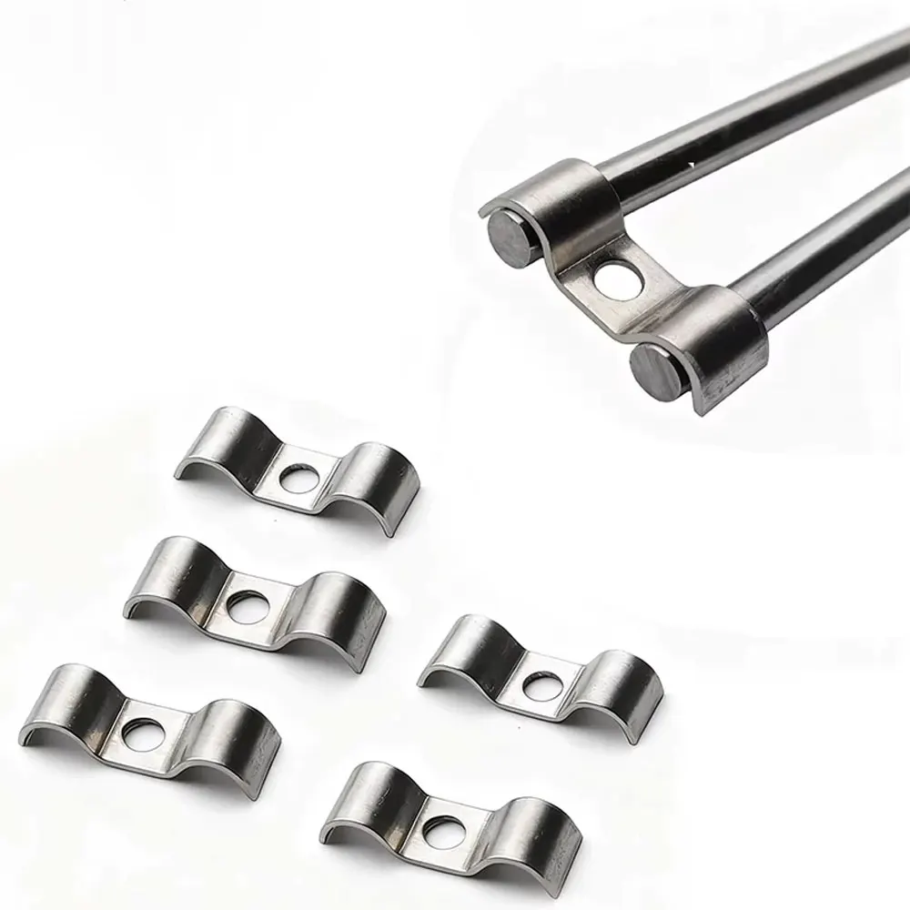 Cable Gas Pipeline Clamp Double Pipe Single Hole Carbon Steel 4mm 6mm 8 10 12 Water Pipe Clamp