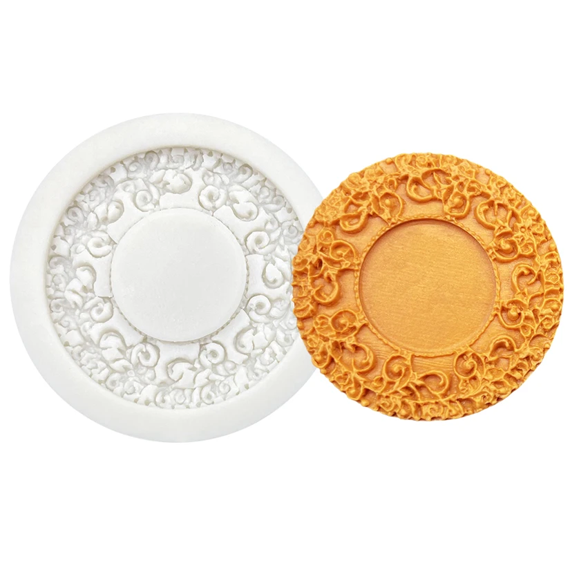 Round Photo Frame Silicone Sugarcraft Mold Resin Tools Cupcake Baking Mould Fondant Cake Decorating Tools