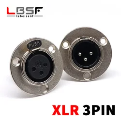 10pcs 3pin Round Male/Female Metal XLR Speaker Panel mount socket Connector Adapter Audio Microphone Socket