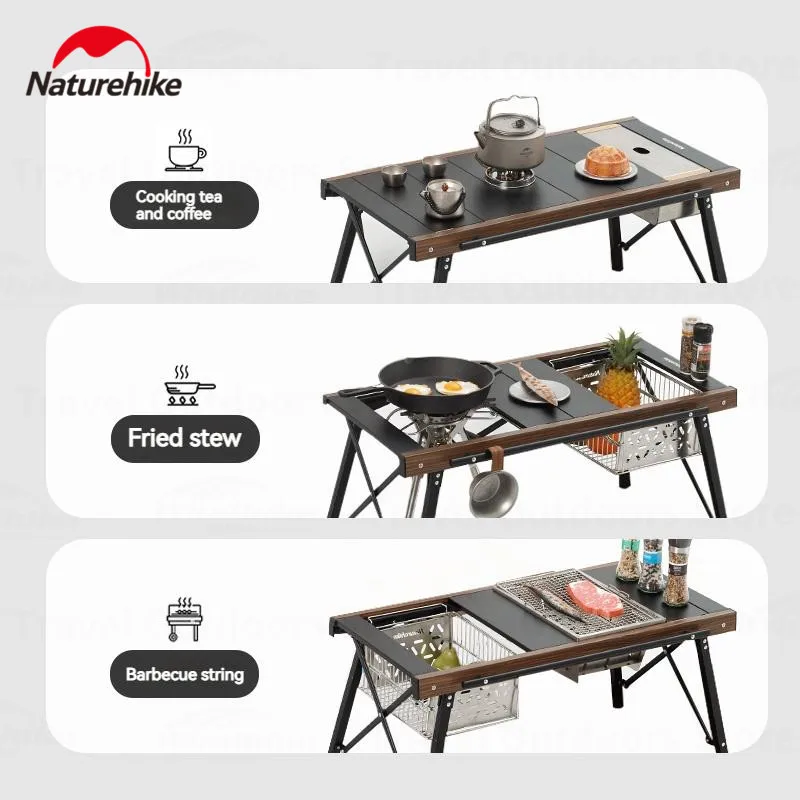 Naturehike IGT Modular Folding Table Free Combination Aluminum Alloy Camping Table For Hiking Barbecue Picnic Cooking Portable