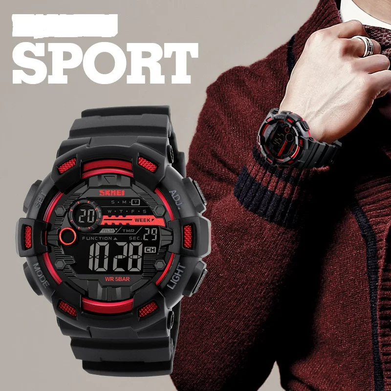 Men Multifunction Outdoor Sport Wrist Watches Fashion Waterproof Led Display Electronic Digital Watch for Boys