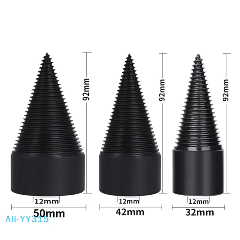 【Y】32/42/50mm Punta da trapano per legno Twist Legna da ardere Divisore per legno Vite Coni Punta quadrata rotonda esagonale per martello