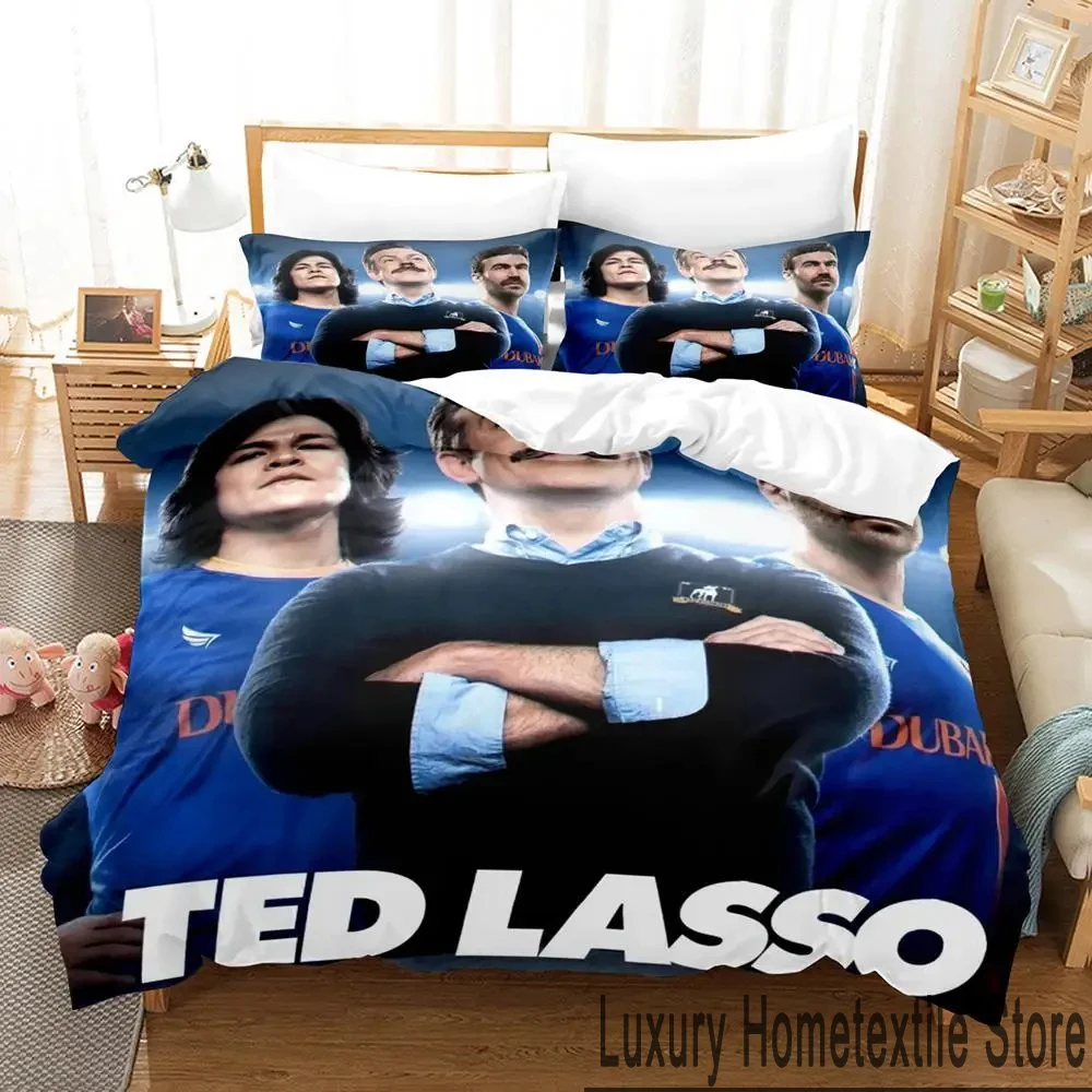 3D Print Ted Lasso Bedding Set Duvet Cover Bed Set Quilt Cover Pillowcase Comforter king Queen Size Boys Adult Bedding Set