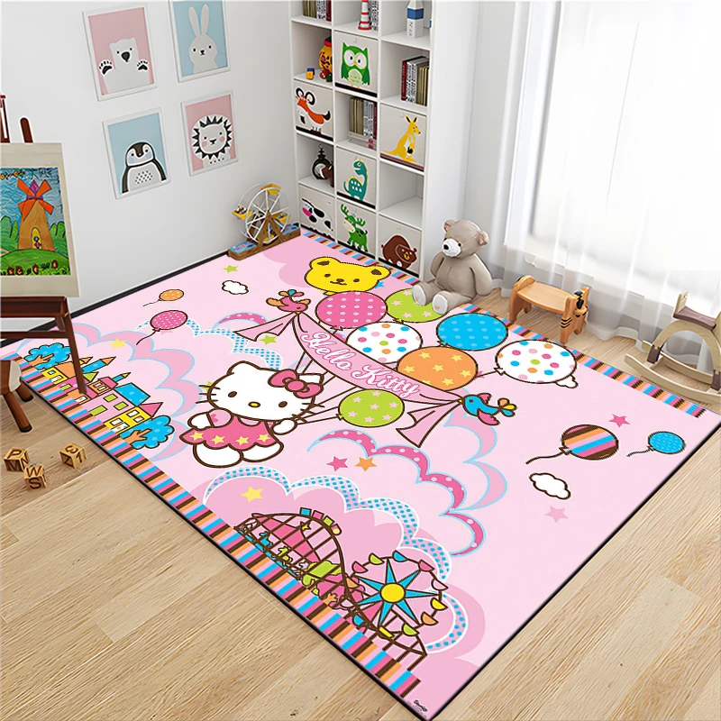 

Sanrio Hello Kitty Kawaii Printed Large Area Rug Carpet for Living Room Bedroom Sofa Home Kid's Decor Floor Anti-Slip Mat MINISO