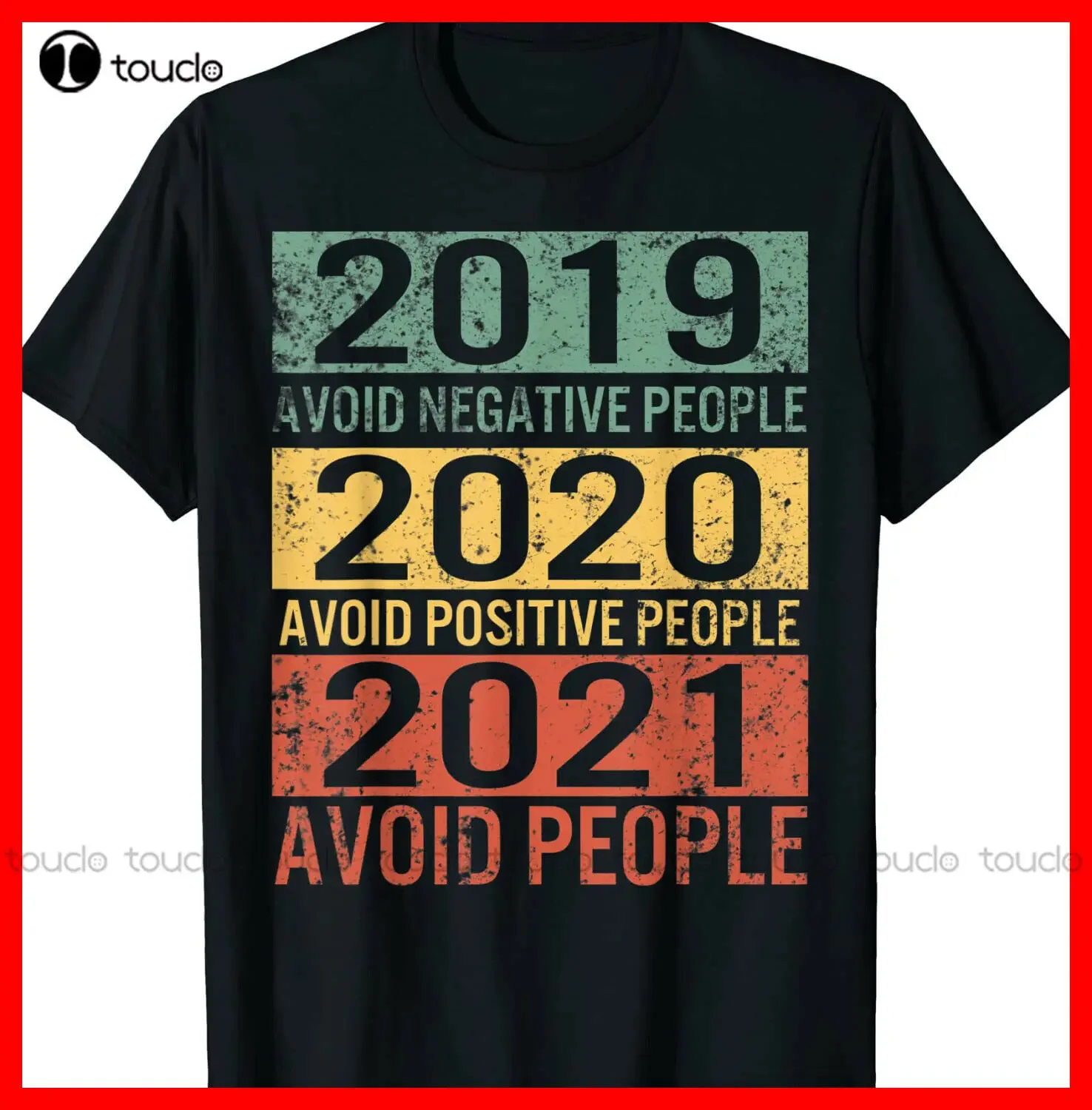 New 2019 Avoid Negative People 2020 Positive 2021 Avoid People T-Shirt Graphic Tshirts For Women Cotton Unisex Tee Shirt