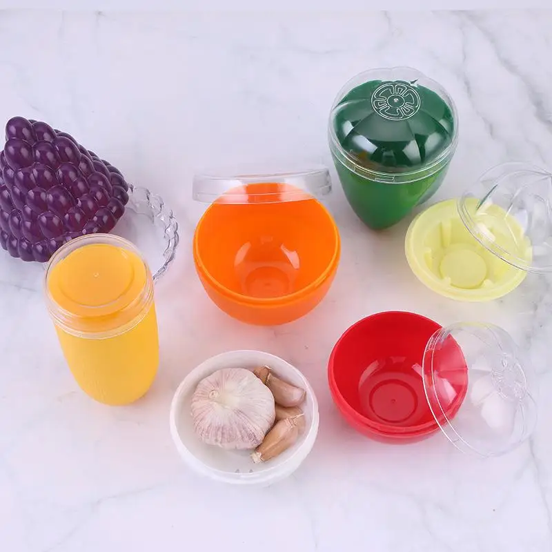 ポータブルミニ野菜密封ボックス透明プラスチック保存容器ブドウとニンニク用鮮度保持容器耐久性のあるpp素材