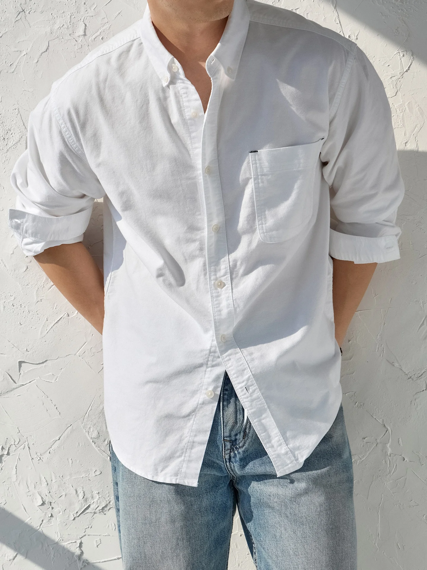 Camisa de Manga Larga de Tela  - Oxford Cotton Casual Shirt Business reseña y precio