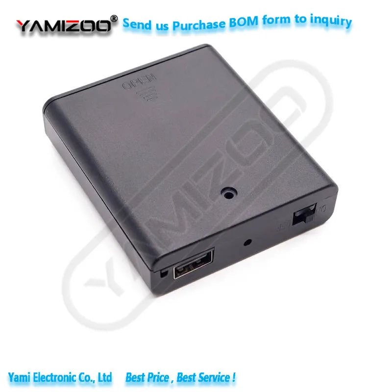 1 قطعة صندوق بطارية مدمج واجهة USB أنثى 4 مقصورة AA 5 فولت شريط إضاءة مخصص مع مفتاح 6 فولت