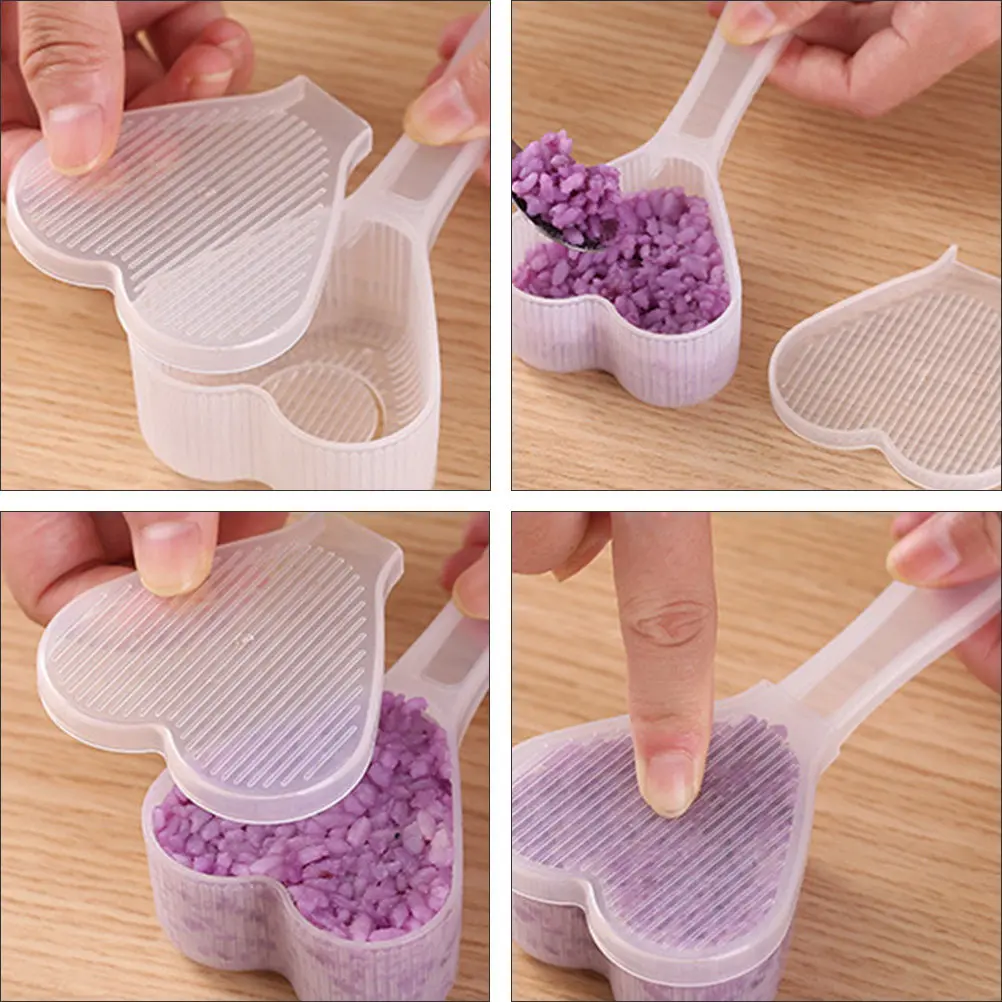 2 piezas, 1 set, molde de corazón para bolas de arroz con diseño de flor de ciruelo, molde para sushi, molde para bento, molde DIY para sushi, prensa, herramienta de cocina, herramienta para hacer bolas de arroz