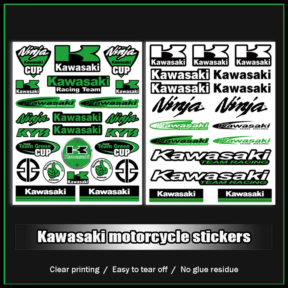 Kawasaki Ninja Green Fuel Tank Body Shock Absorptio Motorcycle Sticker Dirt Bike Reflective Decor Suitable for 400 650 H2R Z400