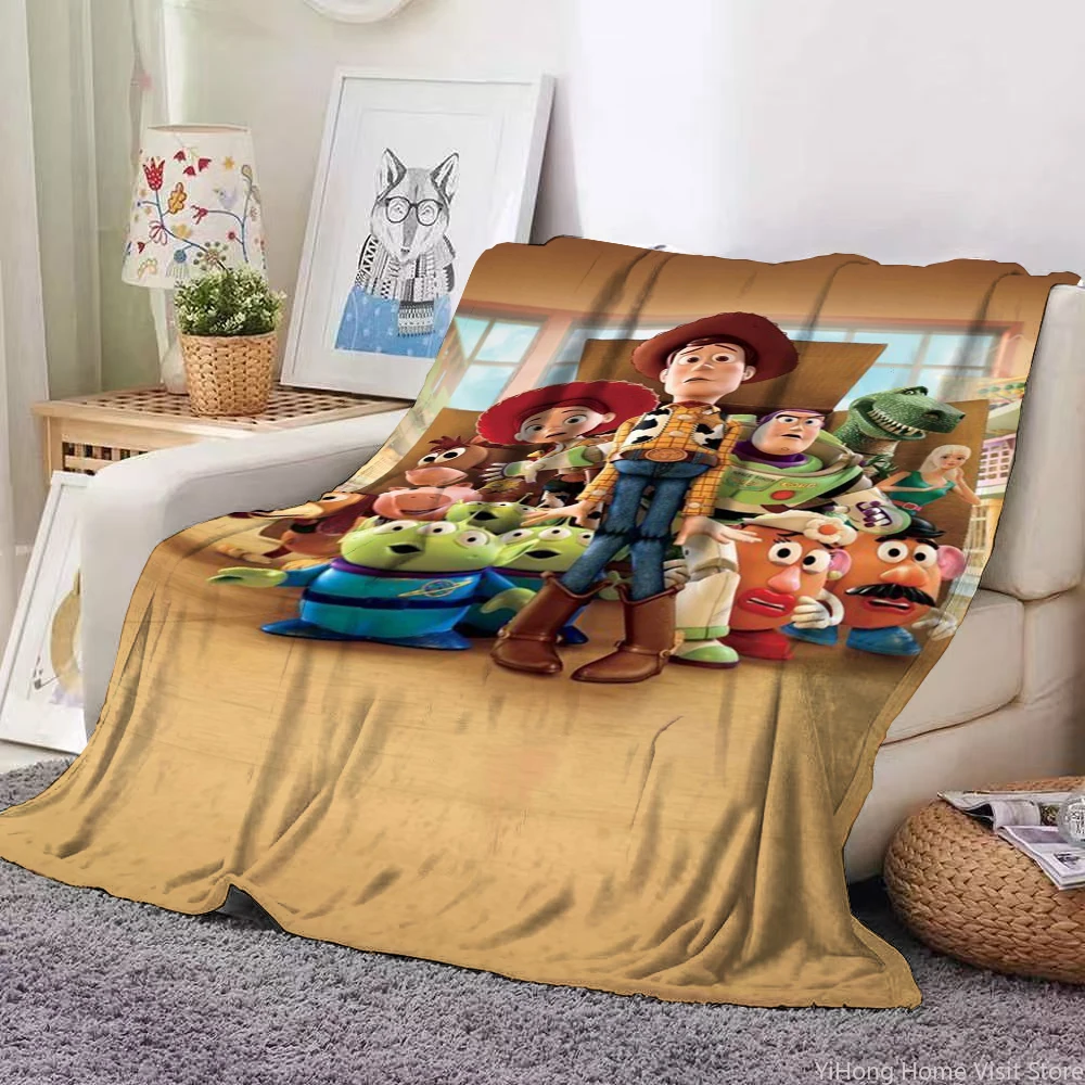 Toy Stroy Cartoon Printed Flannel Thin Blanket King Size Luxury Winter Throw Travel Blankets for Children Sofa  Fashion Gift